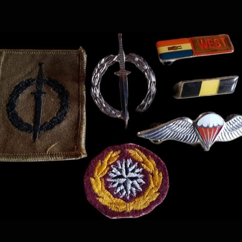 Service insignia collection including WEST nameplate