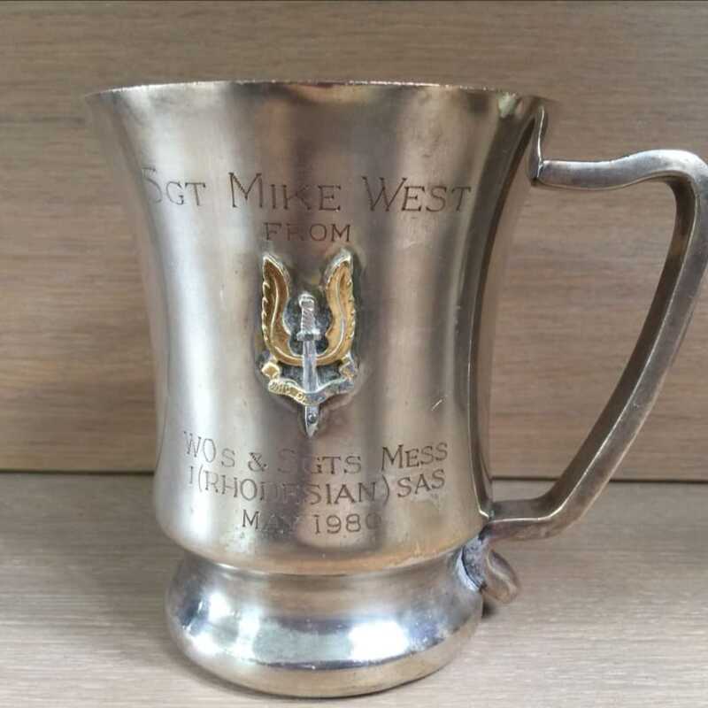 Engraved silver tankard from 1 (Rhodesian) SAS, May 1980